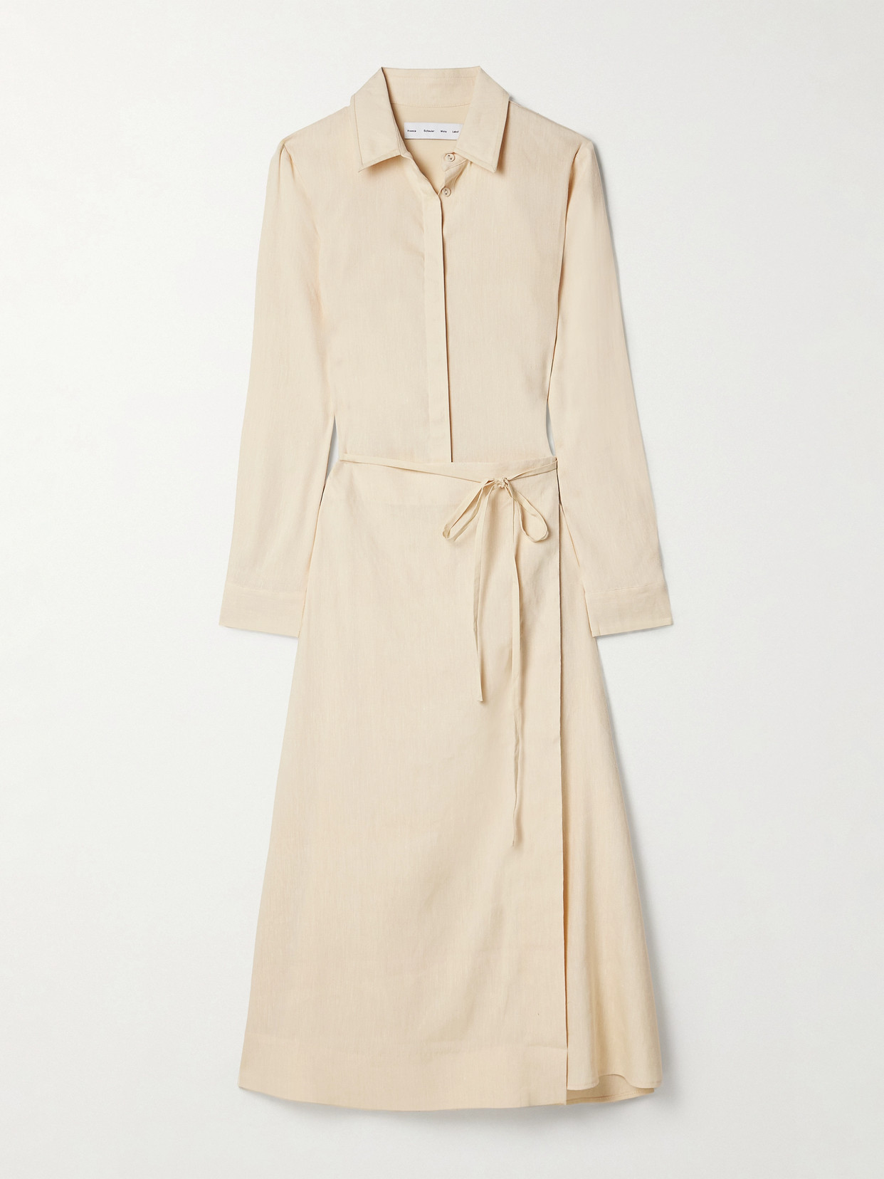 Proenza Schouler White Label Lato Linen-blend Midi Wrap Dress In Neutrals