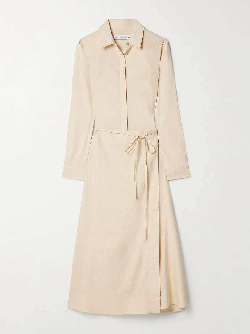 Proenza Schouler White Label Lato Linen-blend Midi Wrap Dress
