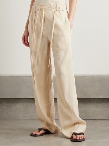Proenza Schouler White Label Magnus belted linen-blend wide-leg pants