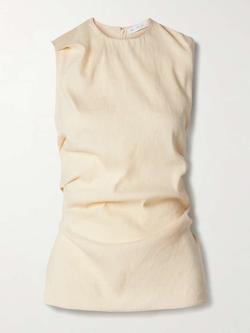 Proenza Schouler White Label Anoushka Ruched Linen-blend Tank