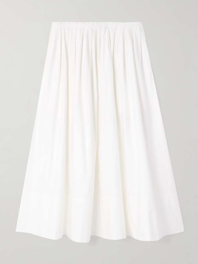 Proenza Schouler White Label Austin Pleated Cotton-poplin Midi Skirt