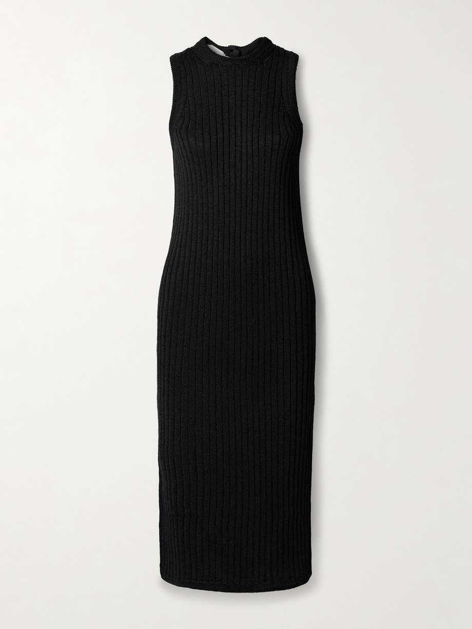 leighton ribbed-knit midi dress