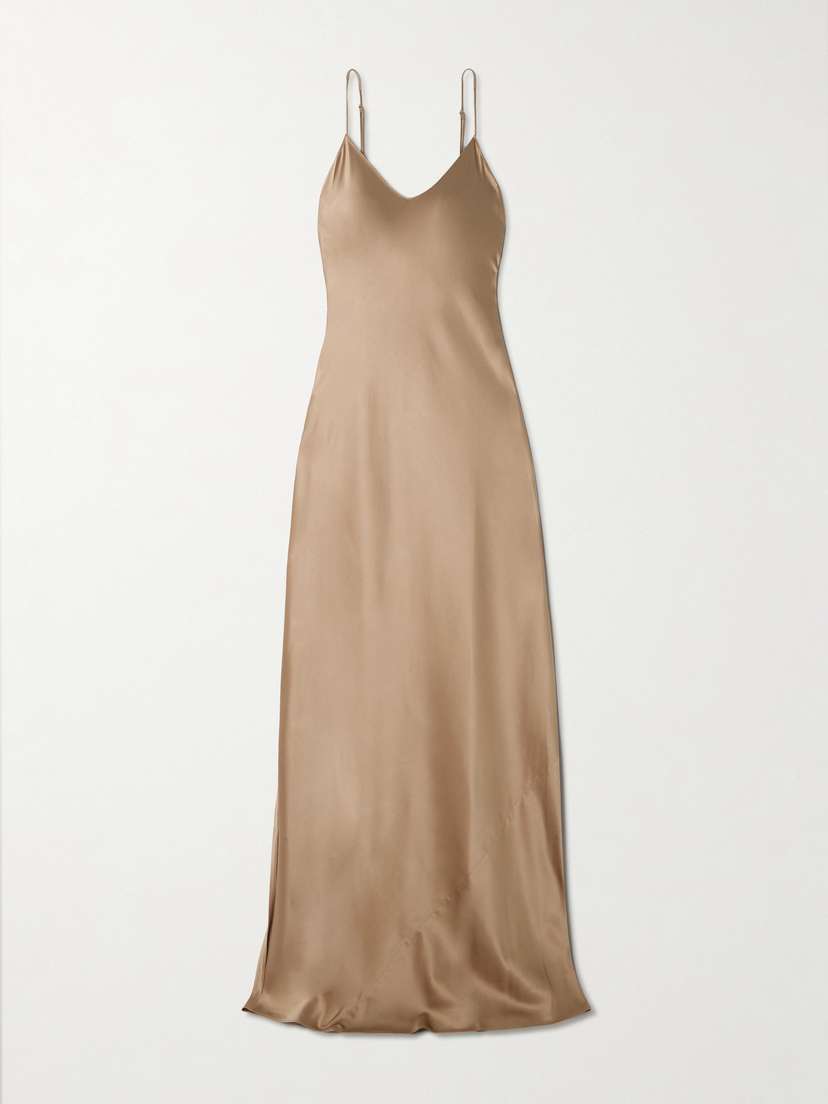 ÉTERNE Mila Silk-blend Satin Maxi Dress