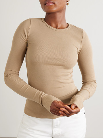ÉTERNE Ribbed jersey T-shirt