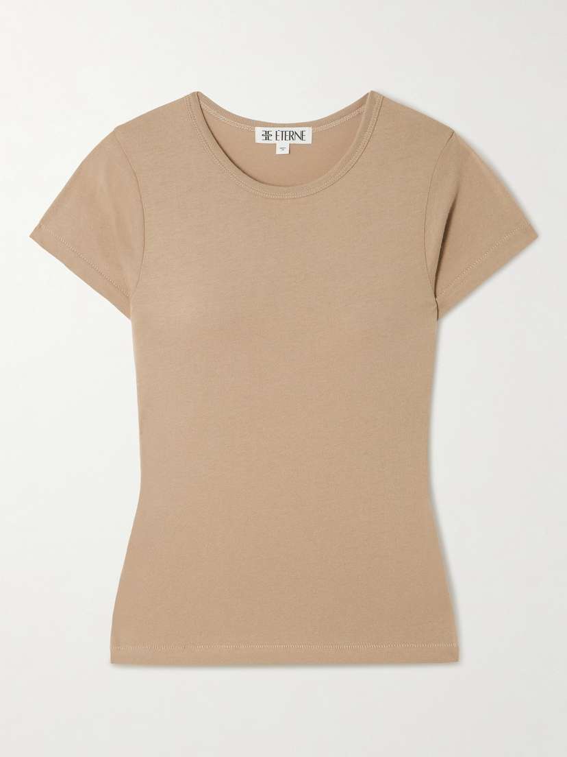 ÉTERNE Short Sleeve Baby Tee Cotton And Modal-blend Jersey T-shirt