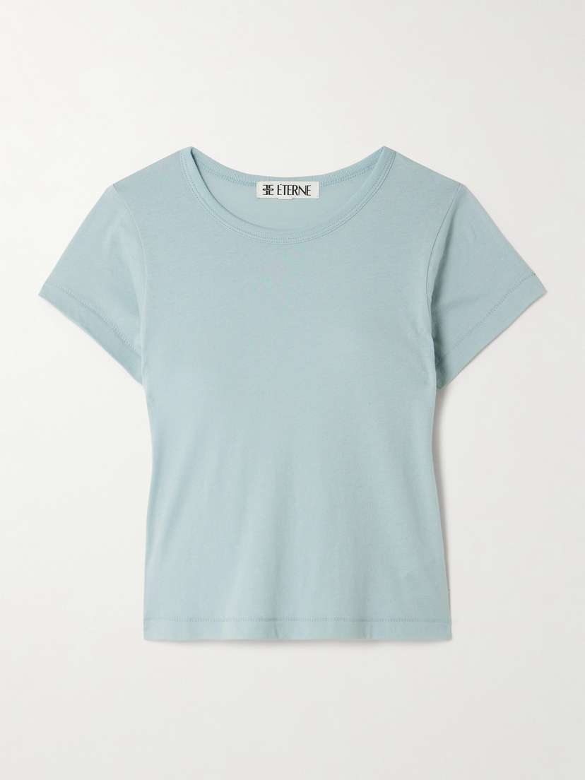 ÉTERNE Baby Tee Cropped Cotton And Modal-blend Jersey T-shirt
