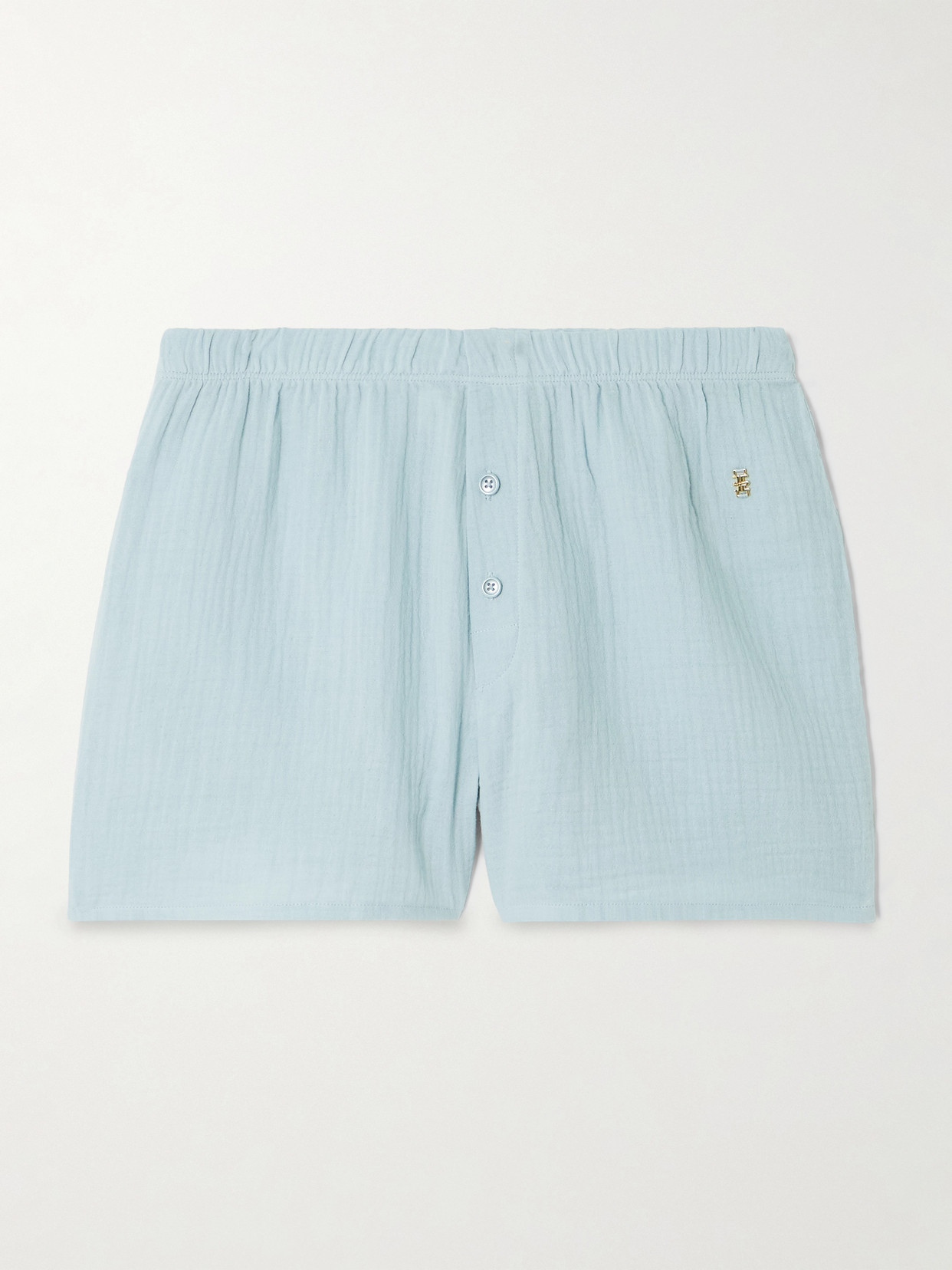 Éterne Jude Embellished Crinkled Cotton-gauze Shorts