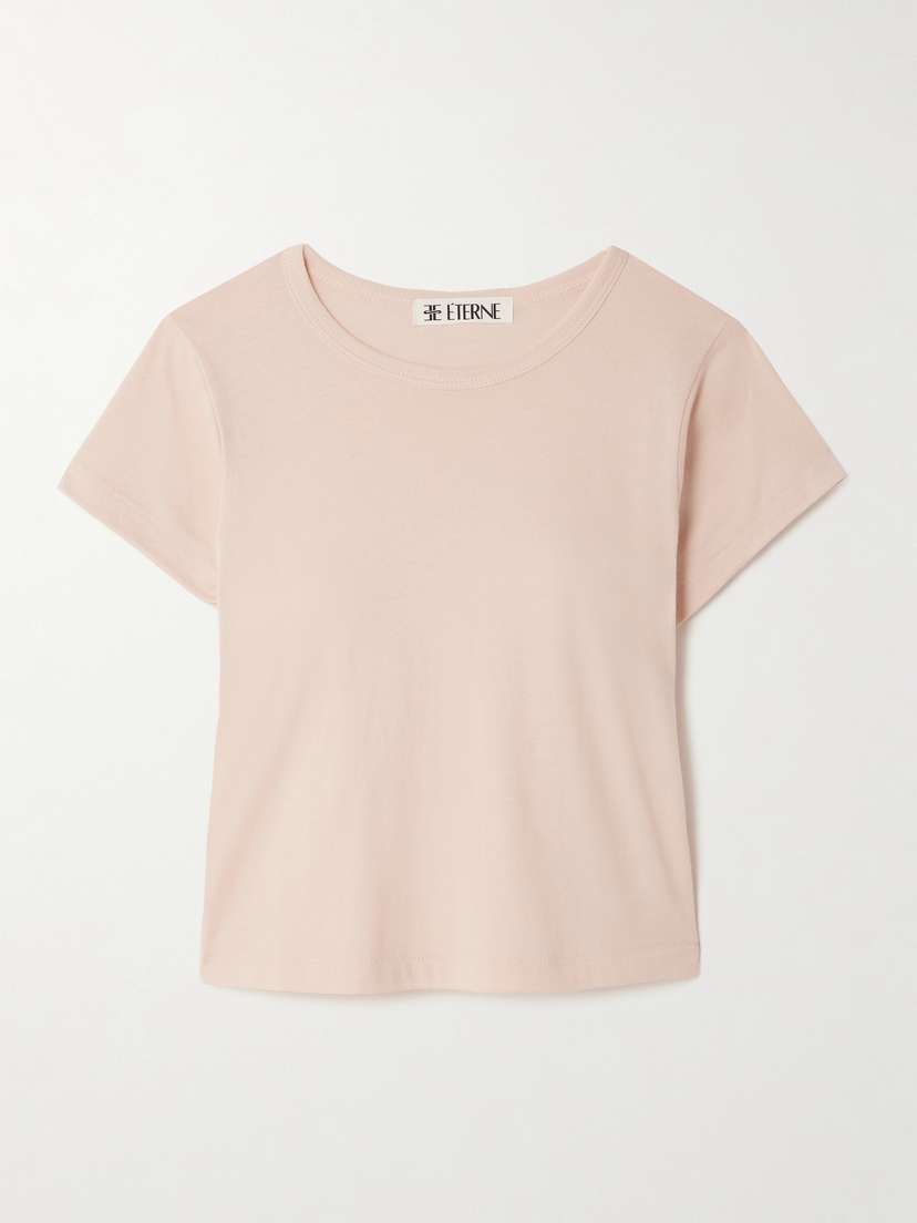 ÉTERNE Baby Tee Cropped Cotton And Modal-blend Jersey T-shirt