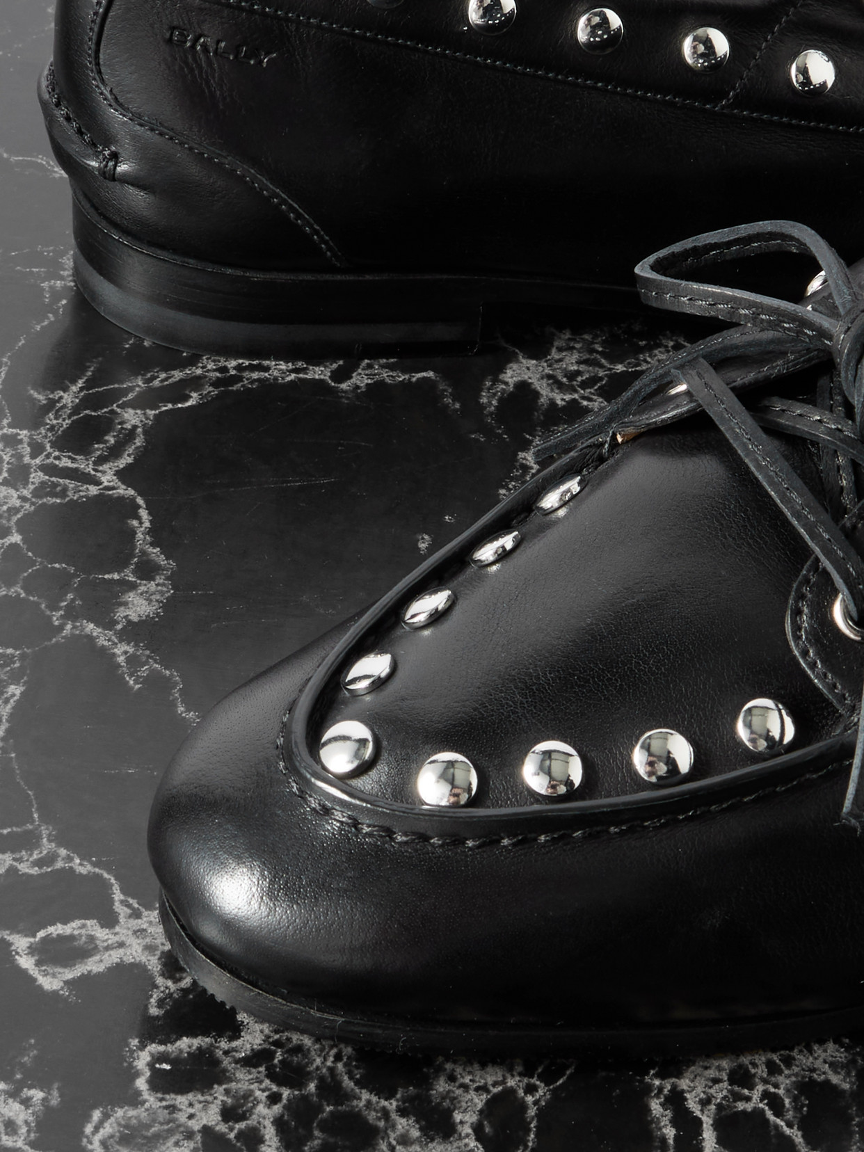 Bally Pathy Studded Leather Loafers In Black