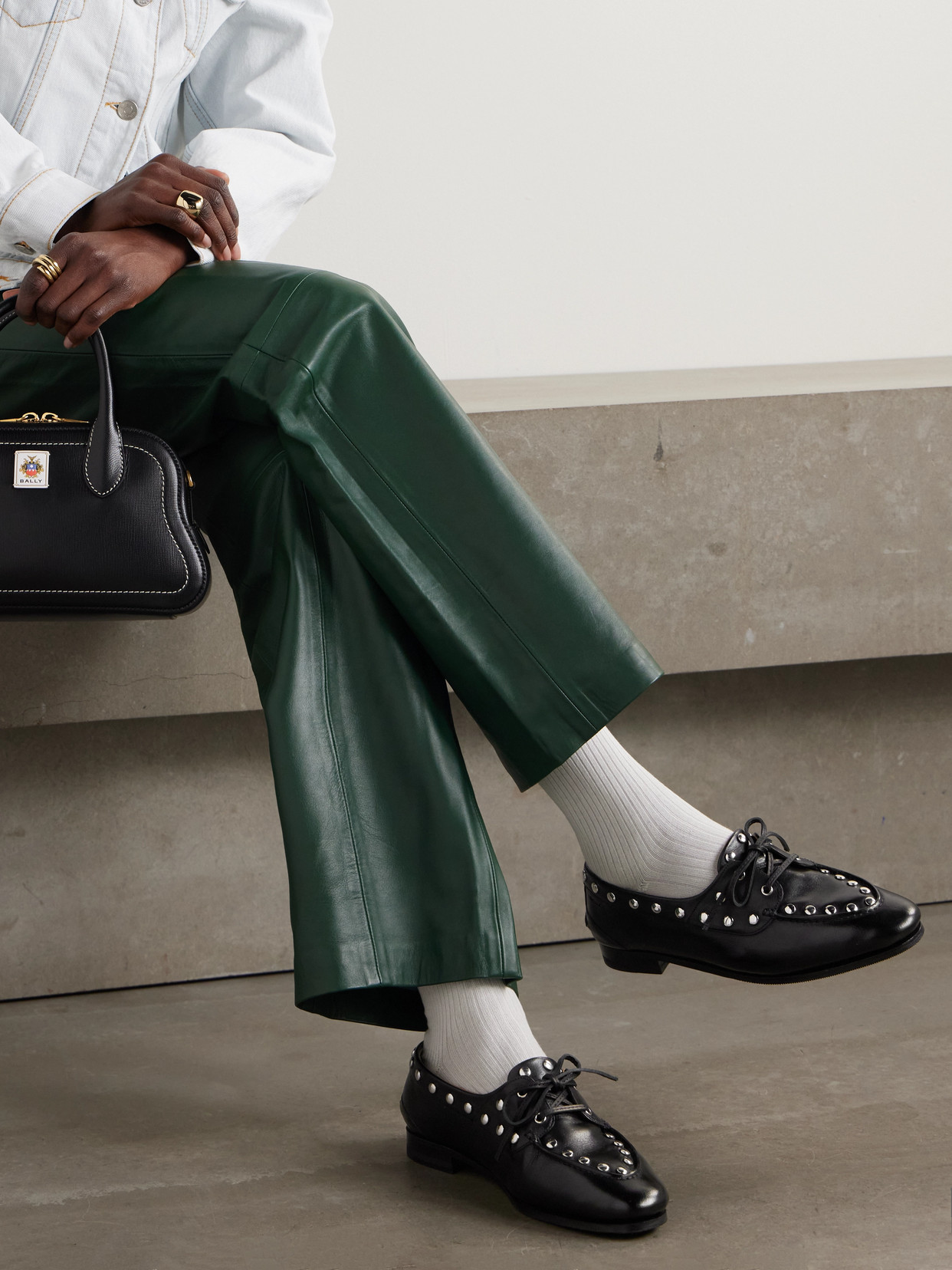 Bally Pathy Studded Leather Loafers In Black