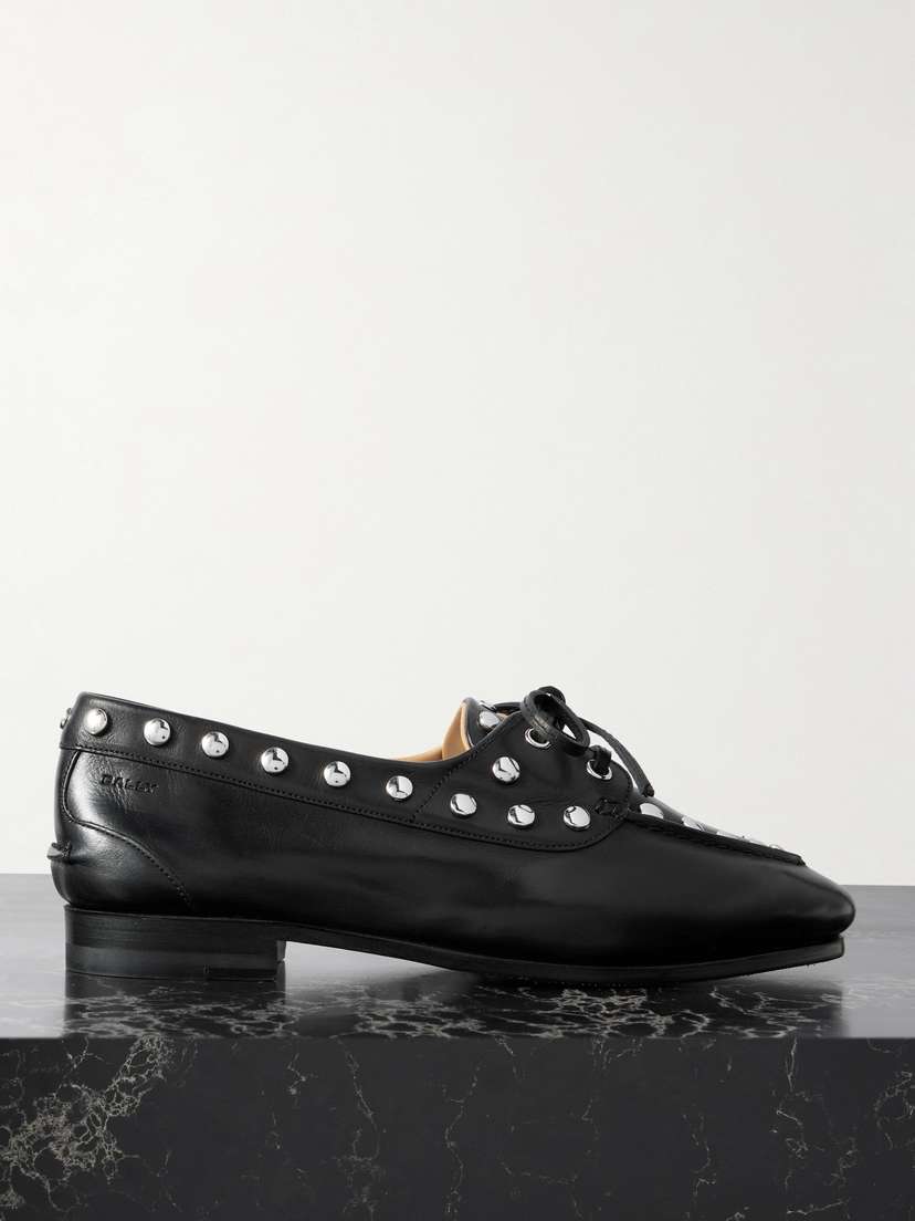 BALLY Pathy Studded Leather Loafers