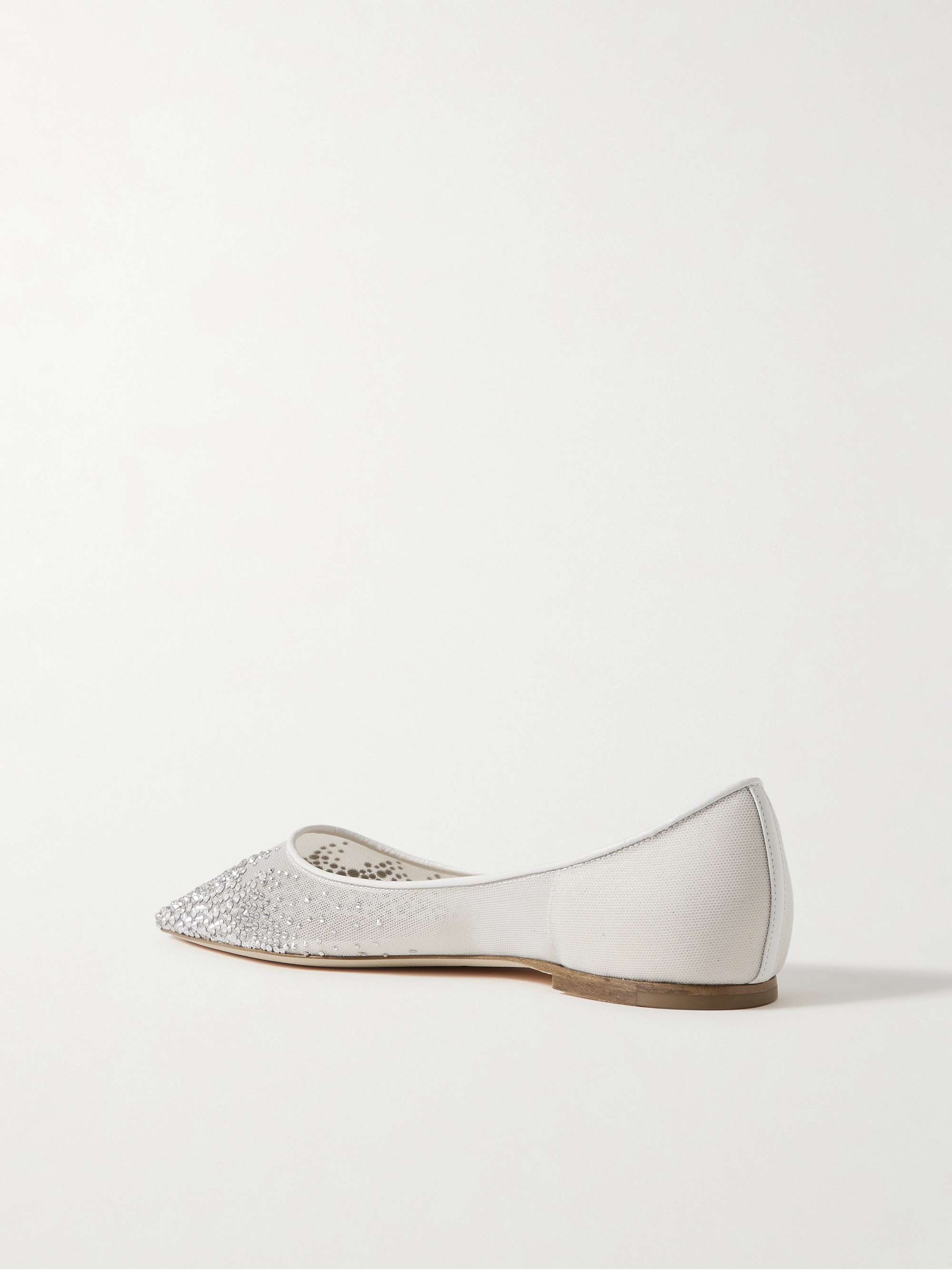 JIMMY CHOO Dazzling Coarse Glitter leather point-toe flats