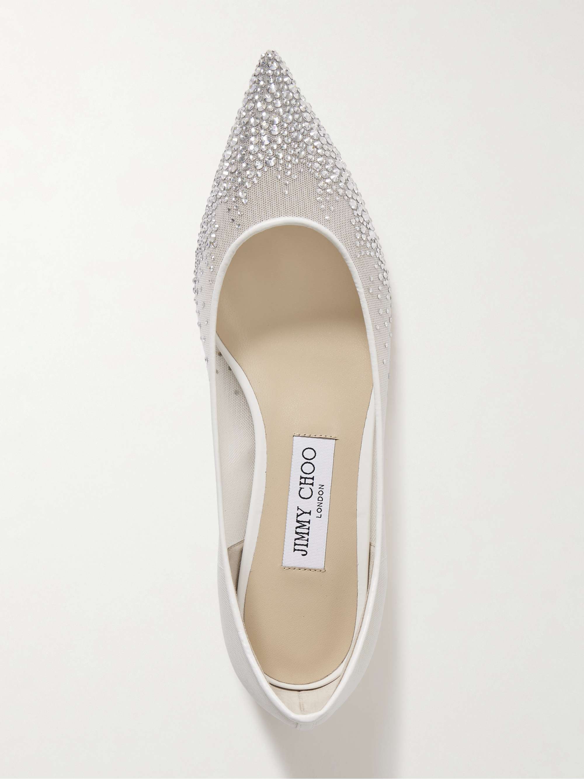 JIMMY CHOO Dazzling Coarse Glitter leather point-toe flats