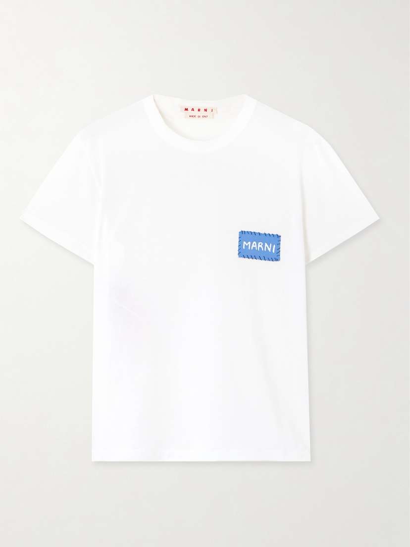 Marni Appliquéd Organic Cotton-jersey T-shirt