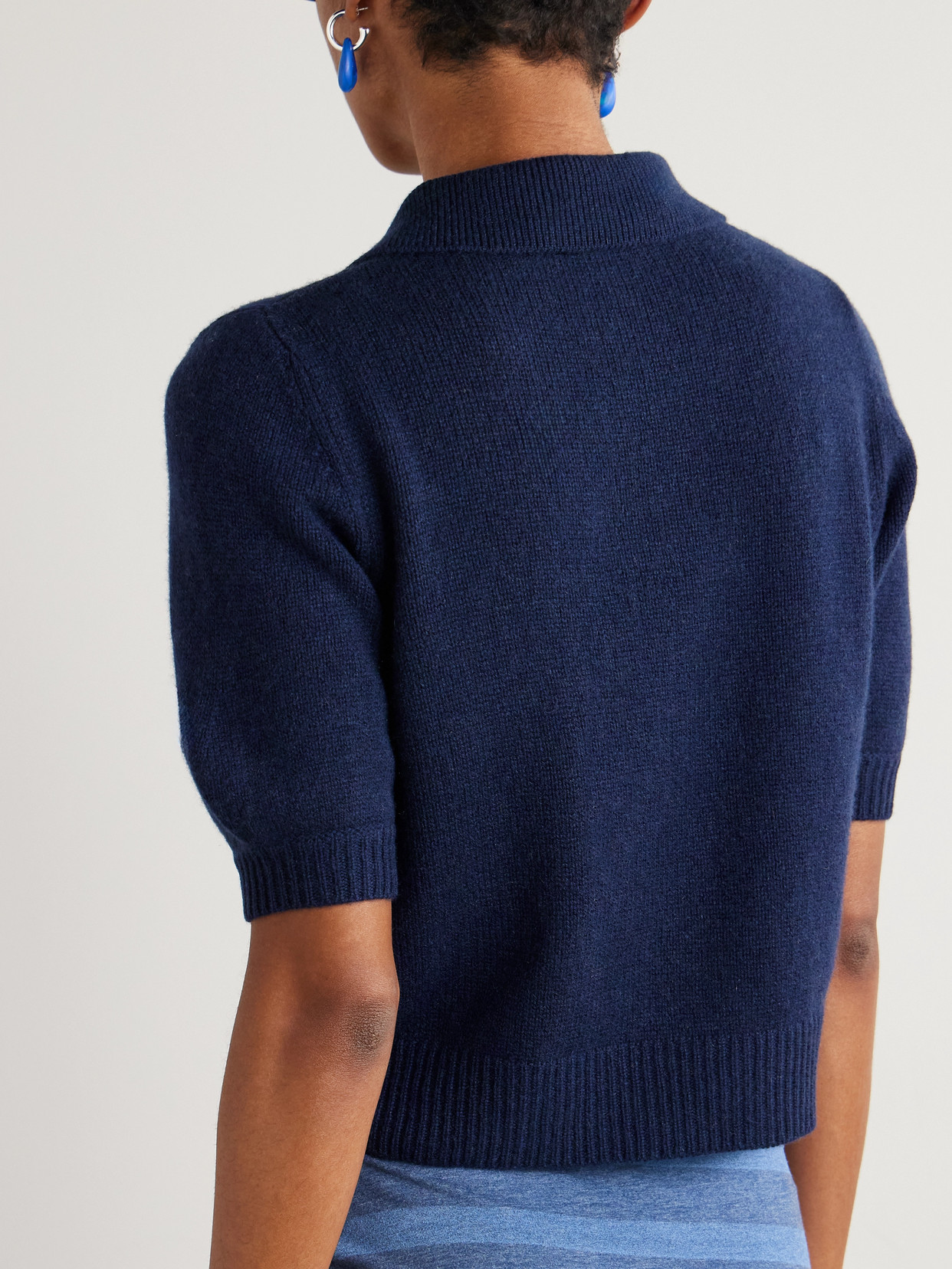 Marni Cashmere Polo Sweater Application In Blue