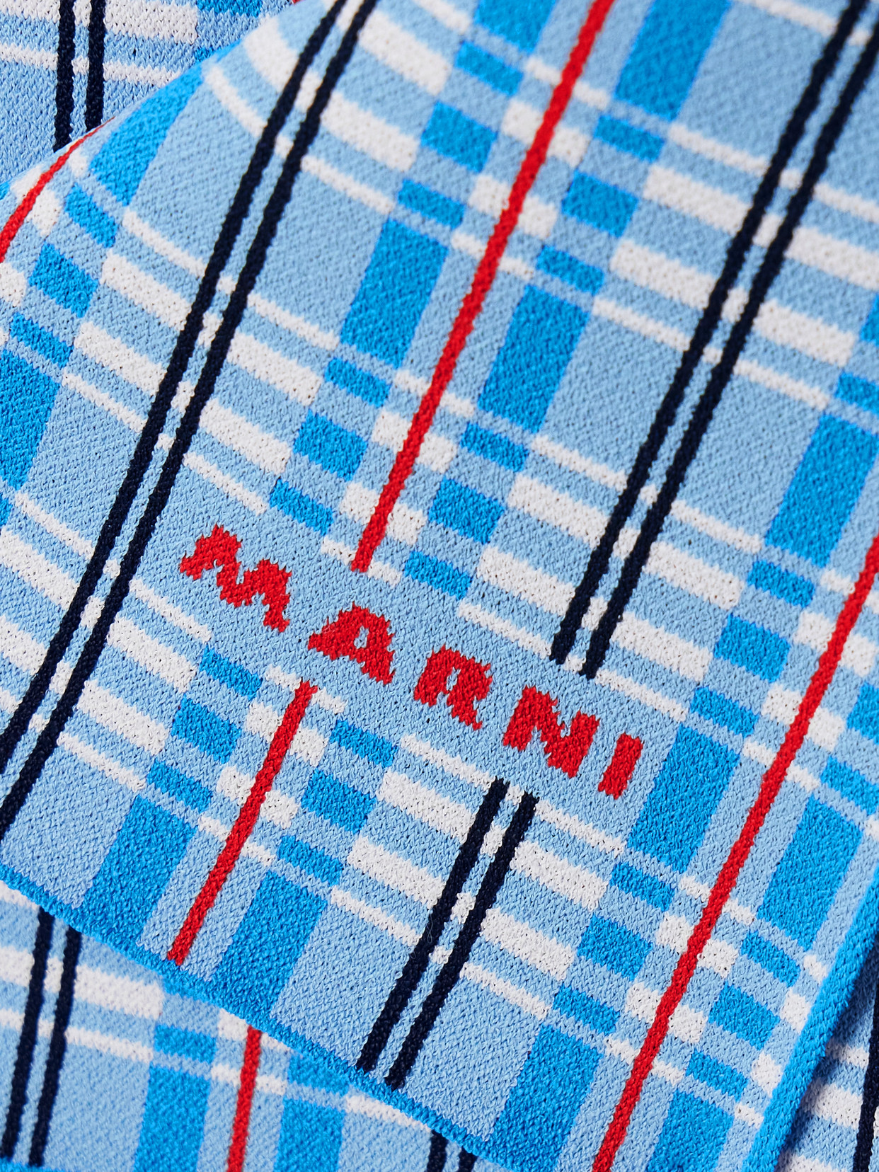 Wrap-Effect Checked Stretch-Knit Mini