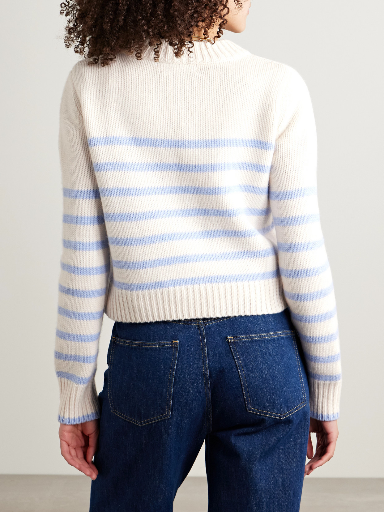 Shop La Ligne Mini Marin Striped Wool And Cashmere-blend Sweater