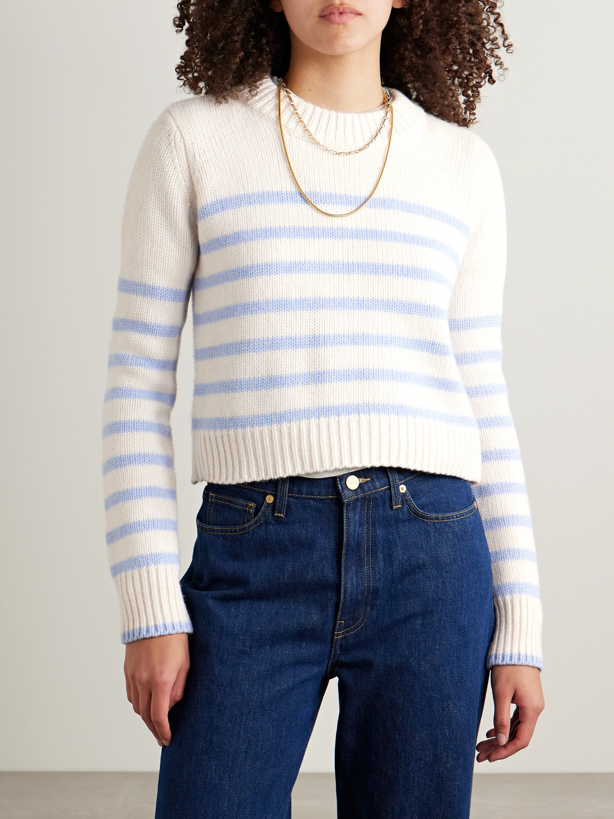 Shop La Ligne Mini Marin Striped Wool And Cashmere-blend Sweater