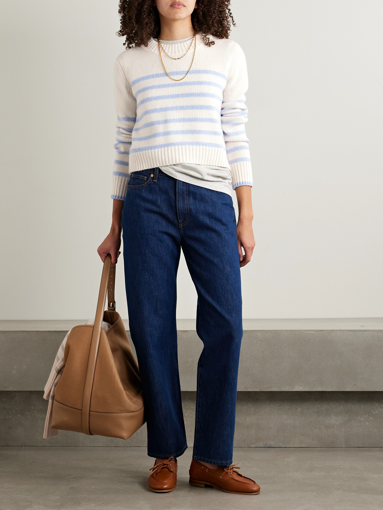 Shop La Ligne Mini Marin Striped Wool And Cashmere-blend Sweater