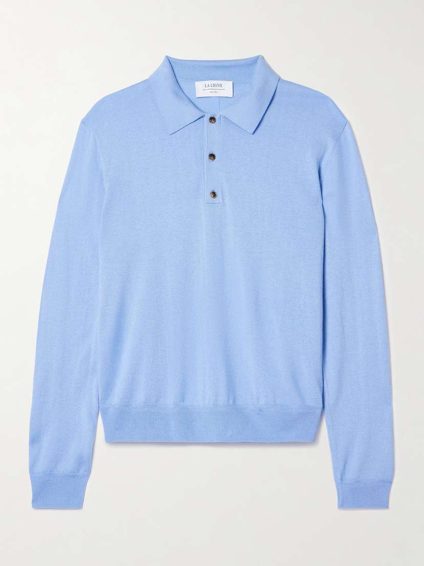 La Ligne Ben Oversized Silk, Wool And Cashmere-blend Polo Sweater