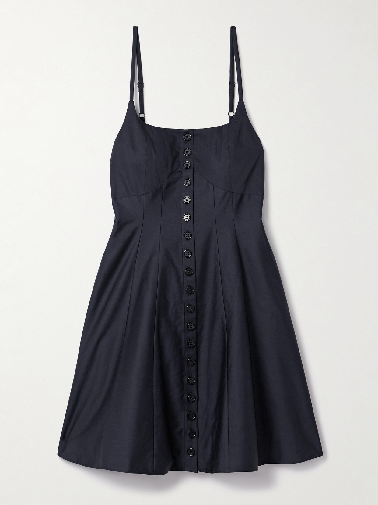 La Ligne Cotton-poplin Mini Dress In Black