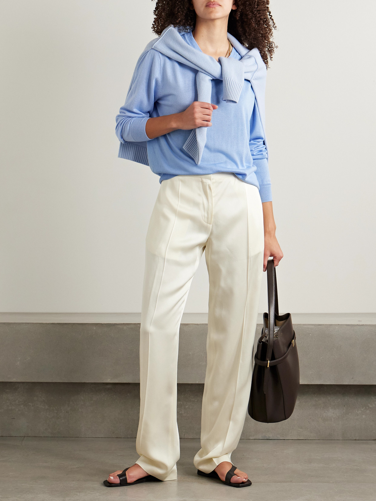 La Ligne Ben Silk-blend Sweater In Blue