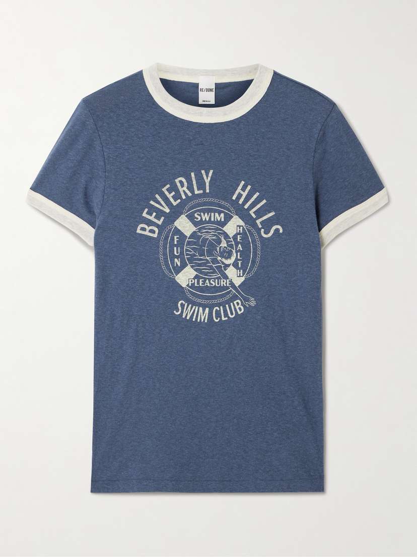 RE/DONE 60s Slim Ringer Printed Cotton-blend Jersey T-shirt