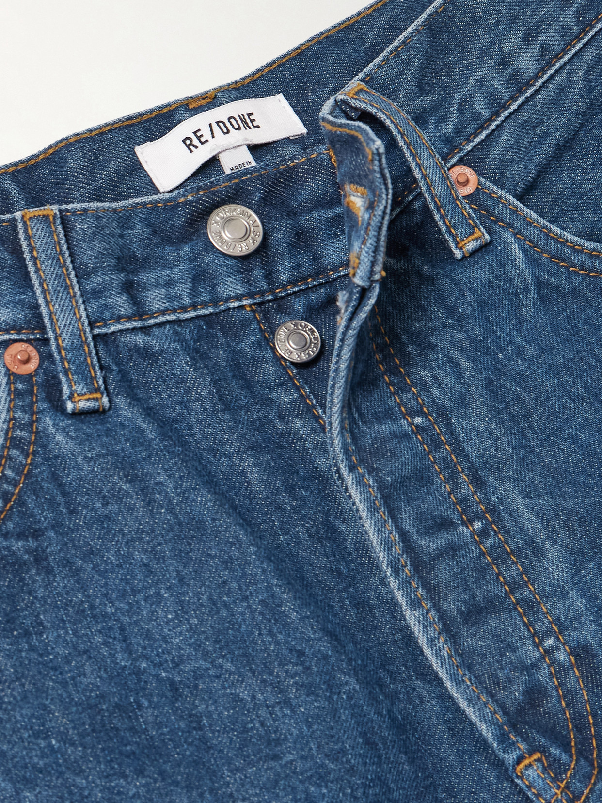 Re/done 90s High-rise Straight-leg Jeans In Blue