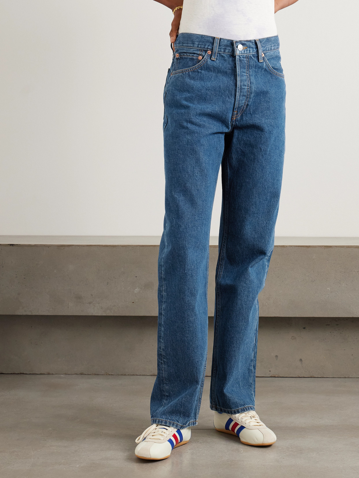 Re/done 90s High-rise Straight-leg Jeans In Blue