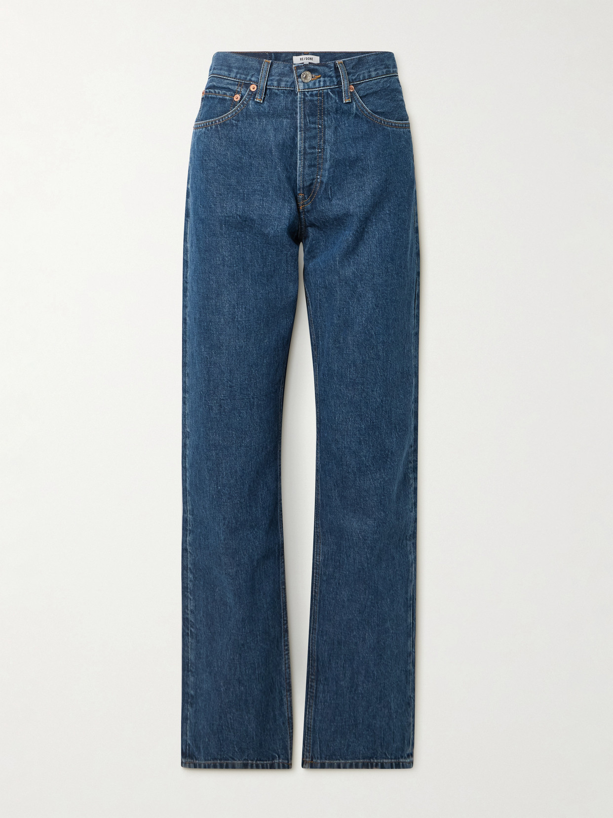 Re/done 90s High-rise Straight-leg Jeans In Blue