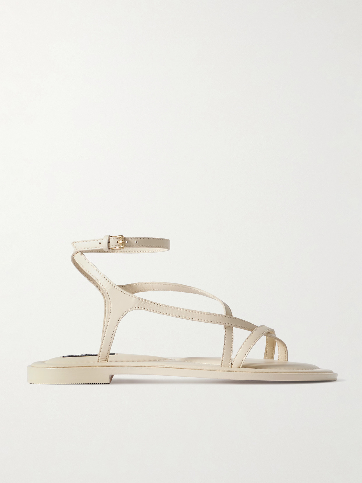 A.emery 10mm Edna Leather Flat Sandals In Ivory
