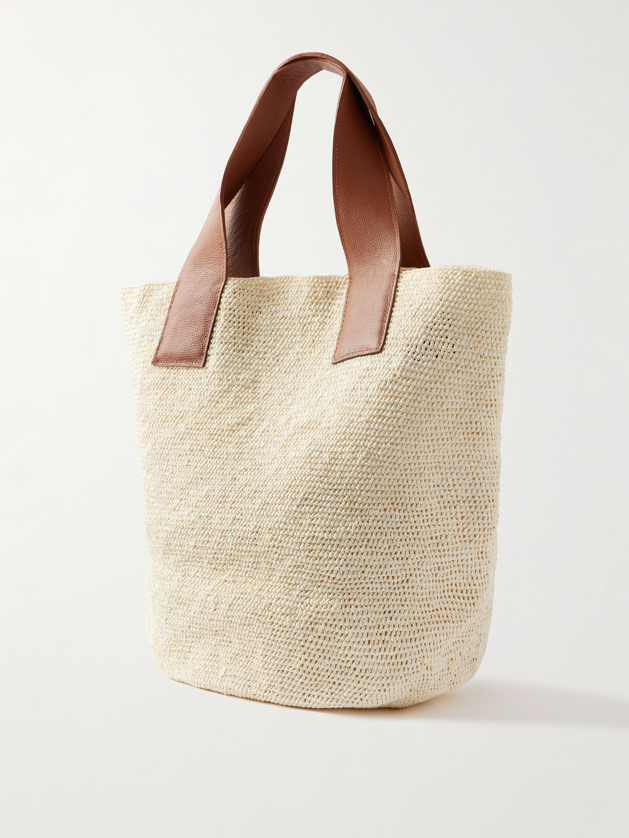 Sensi Studio El Viajero Maxi Textured Leather-trimmed Straw Tote
