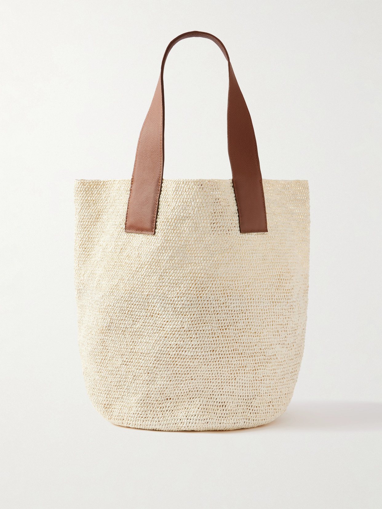Sensi Studio El Viajero Maxi Textured Leather-trimmed Straw Tote