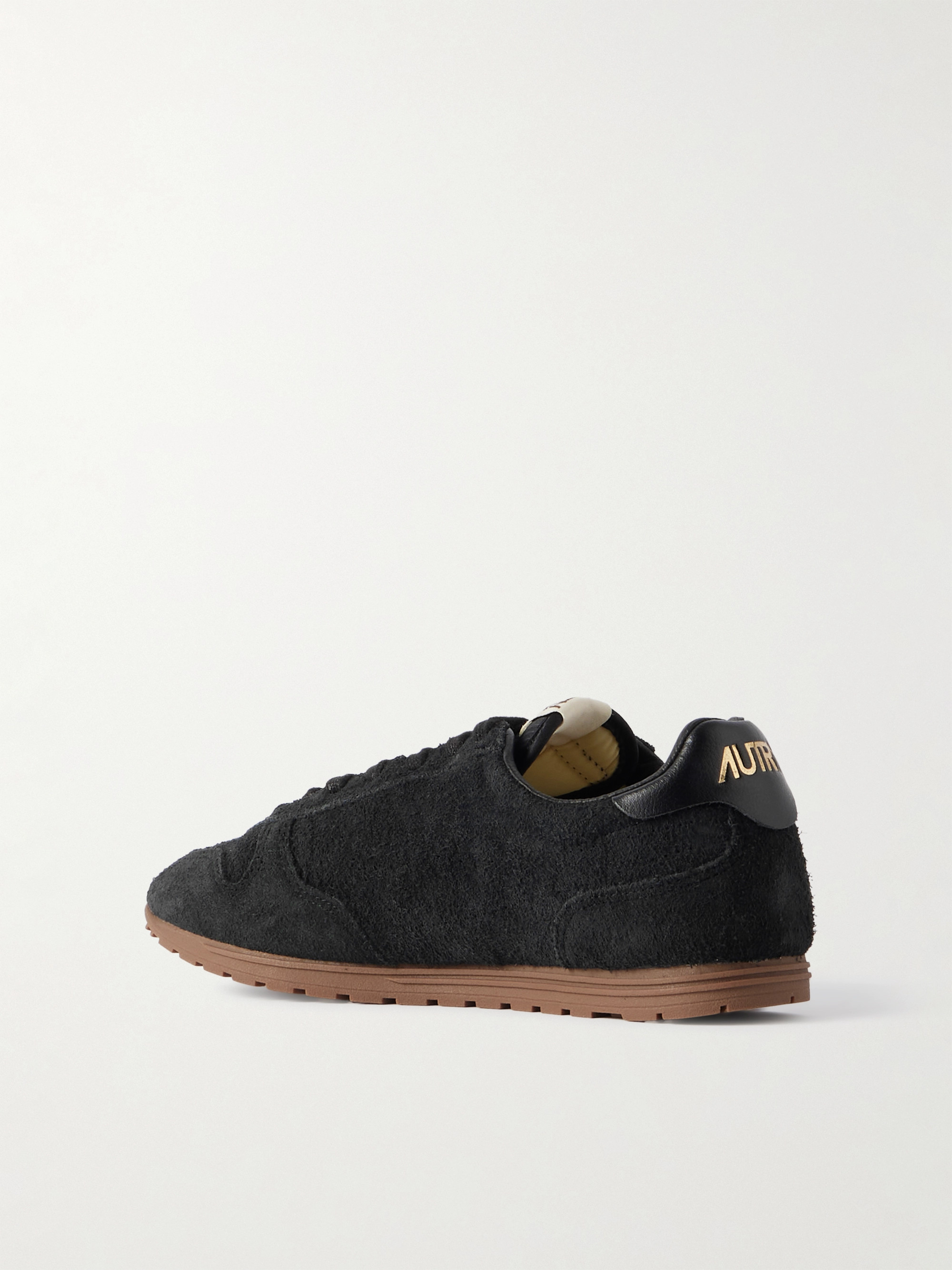 Autry Windspin leather-trimmed perforated brushed suede sneakers thumbnail