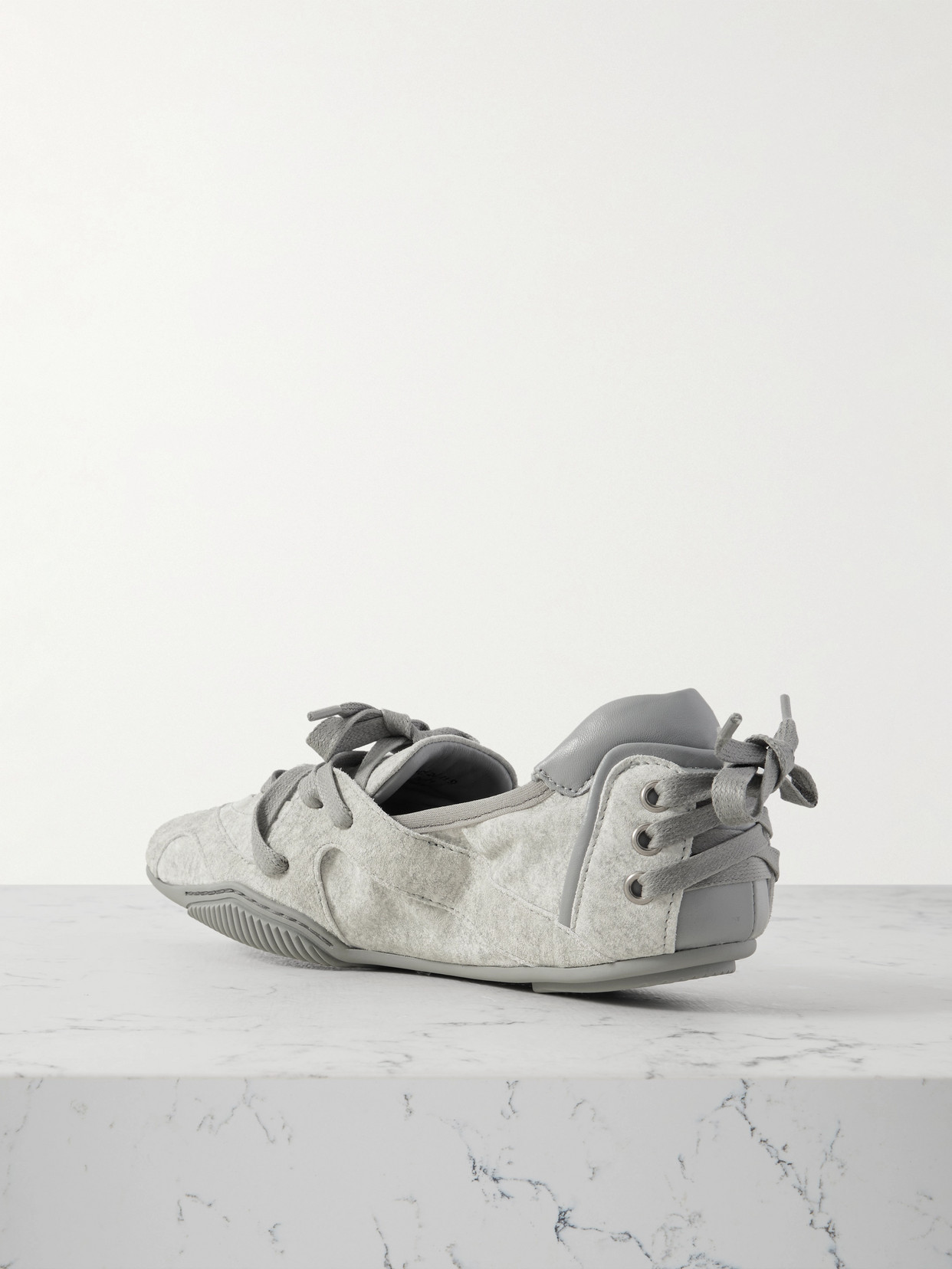 Acne Studios Leather-trimmed Suede Ballet Flats