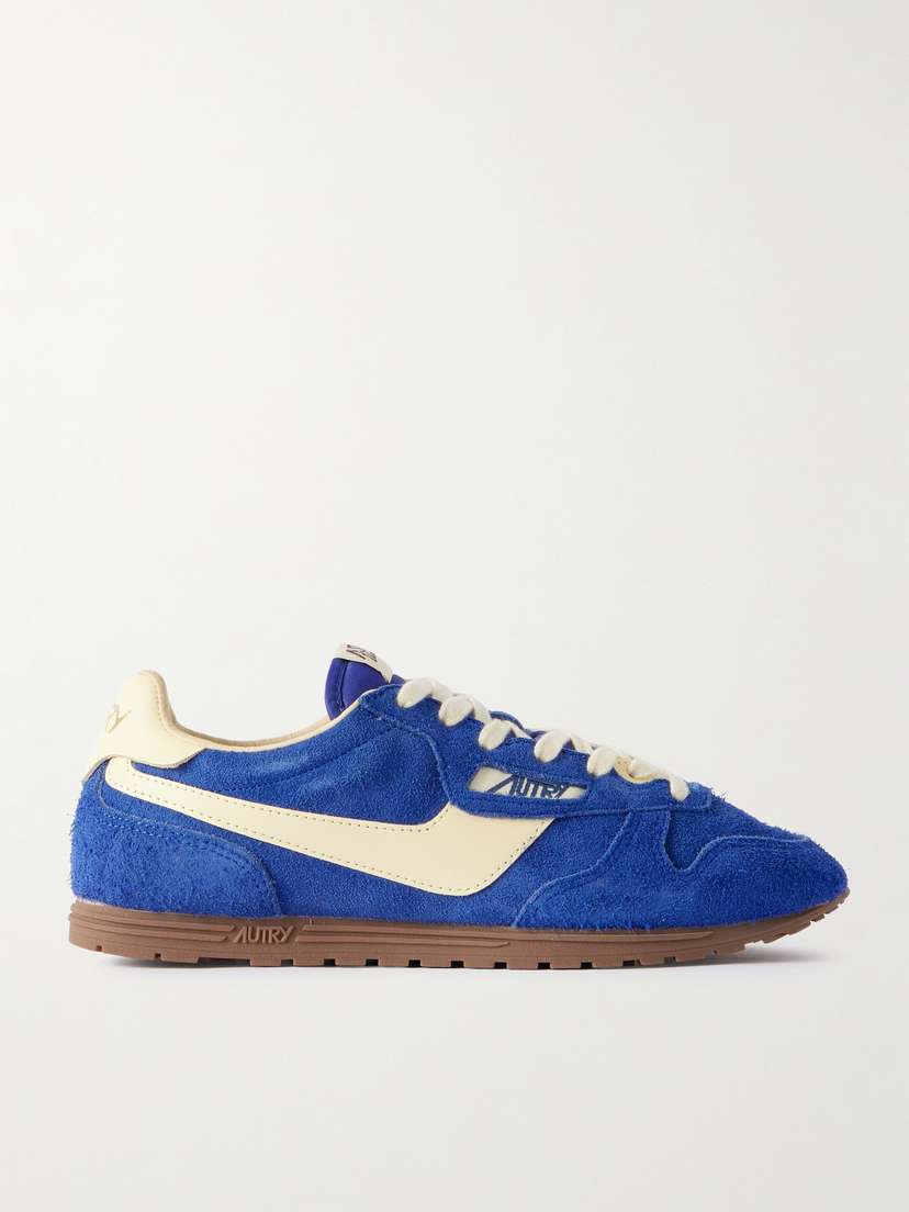 Autry Windspin Leather-trimmed Brushed Suede Sneakers