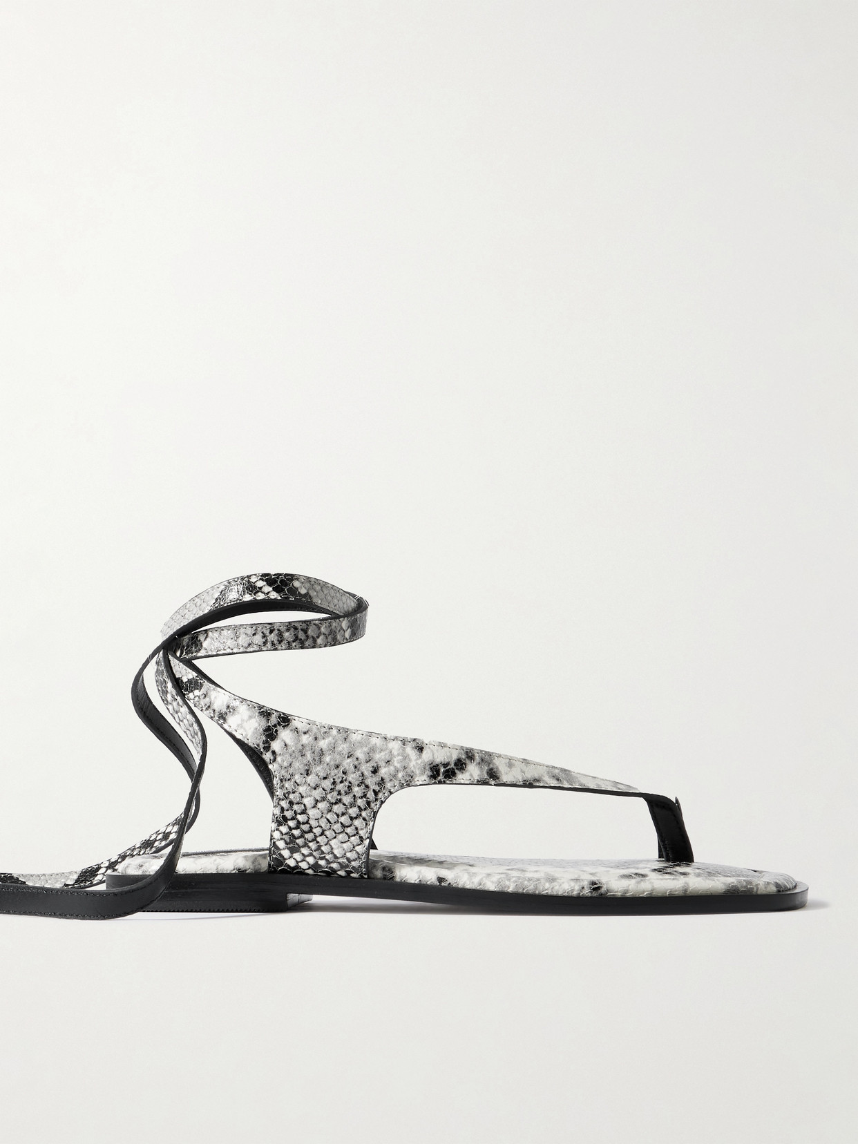 A.emery Heidi Snake-effect Leather Sandals In Animal Print