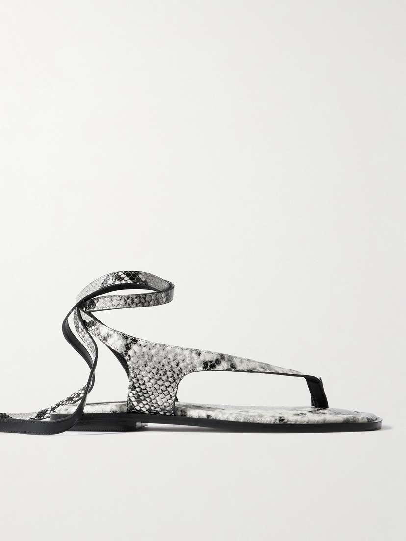 A Emery Heidi Snake-effect Leather Sandals