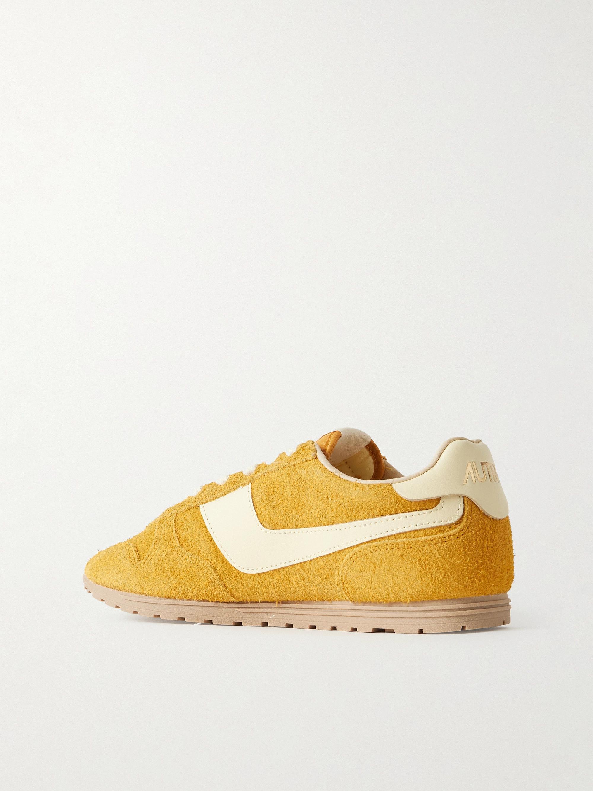 Autry Windspin leather-trimmed brushed suede sneakers