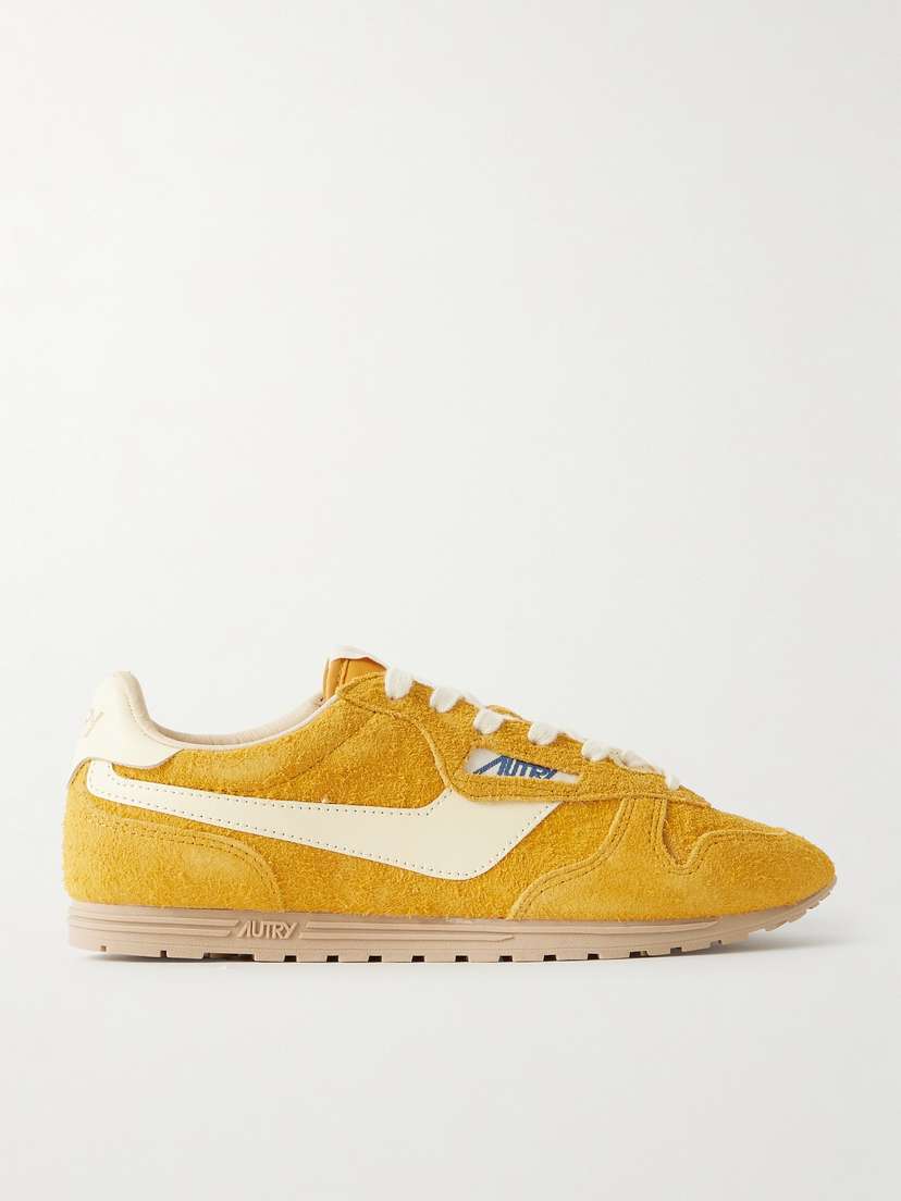 Autry Windspin Leather-trimmed Brushed Suede Sneakers
