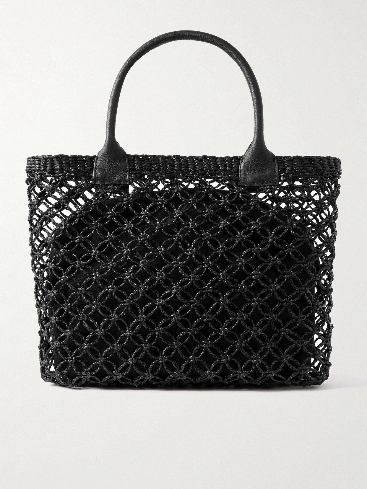 Sensi Studio Leather-trimmed Straw Tote