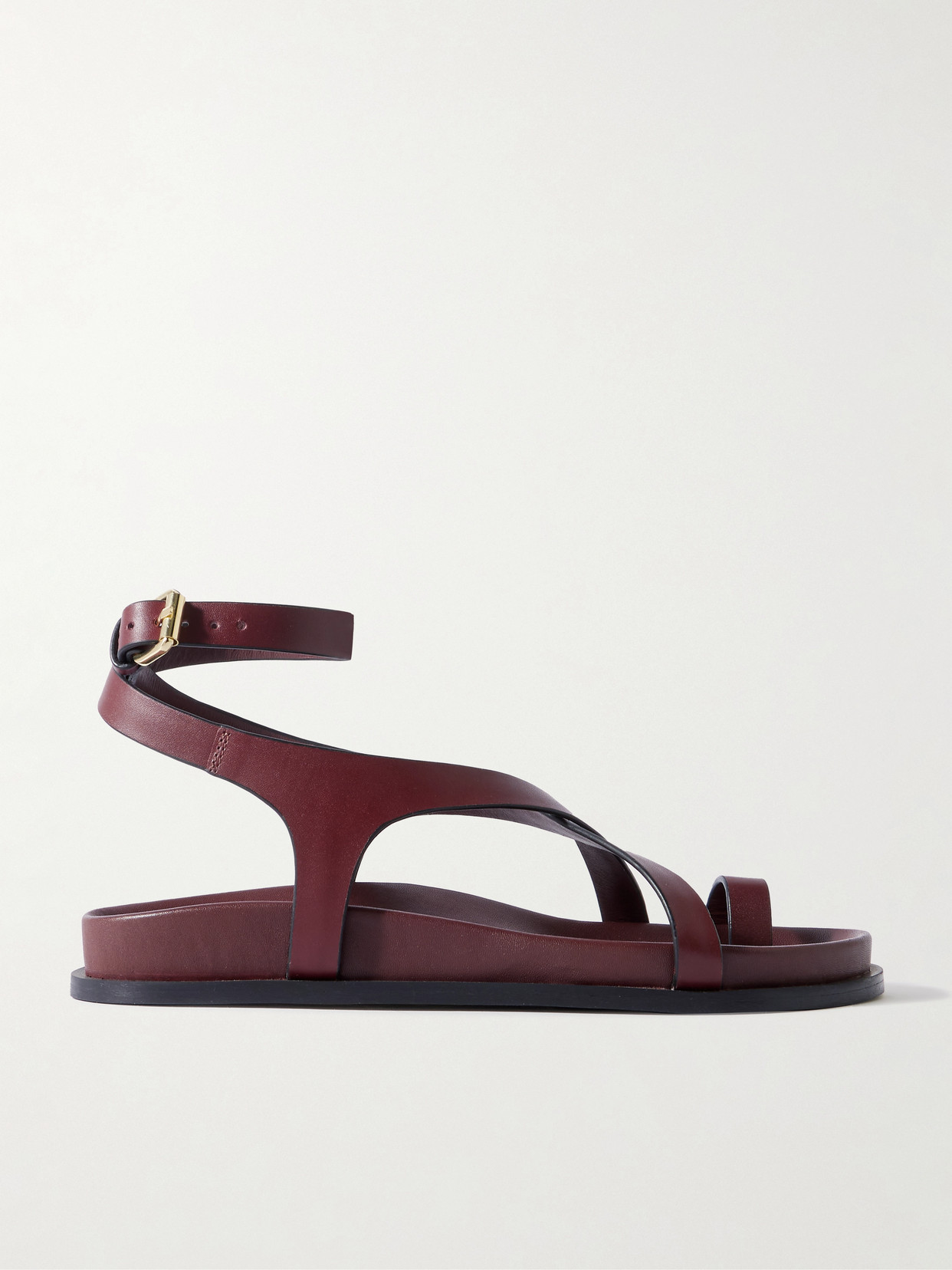 A.emery Jalen Slim Leather Sandals In Burgundy