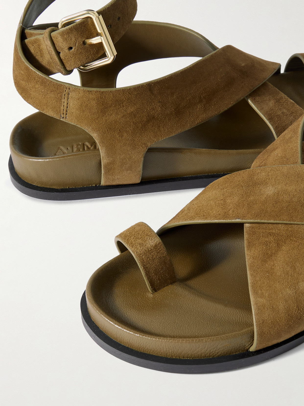 Shop A.emery Jalen Suede Sandals In Green