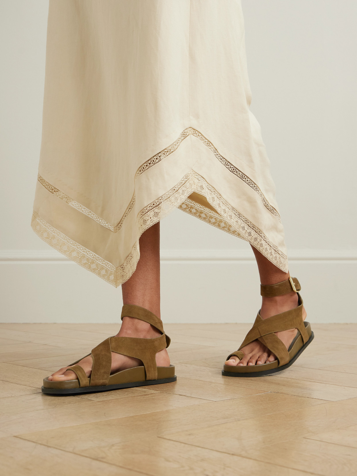 Shop A.emery Jalen Suede Sandals In Green