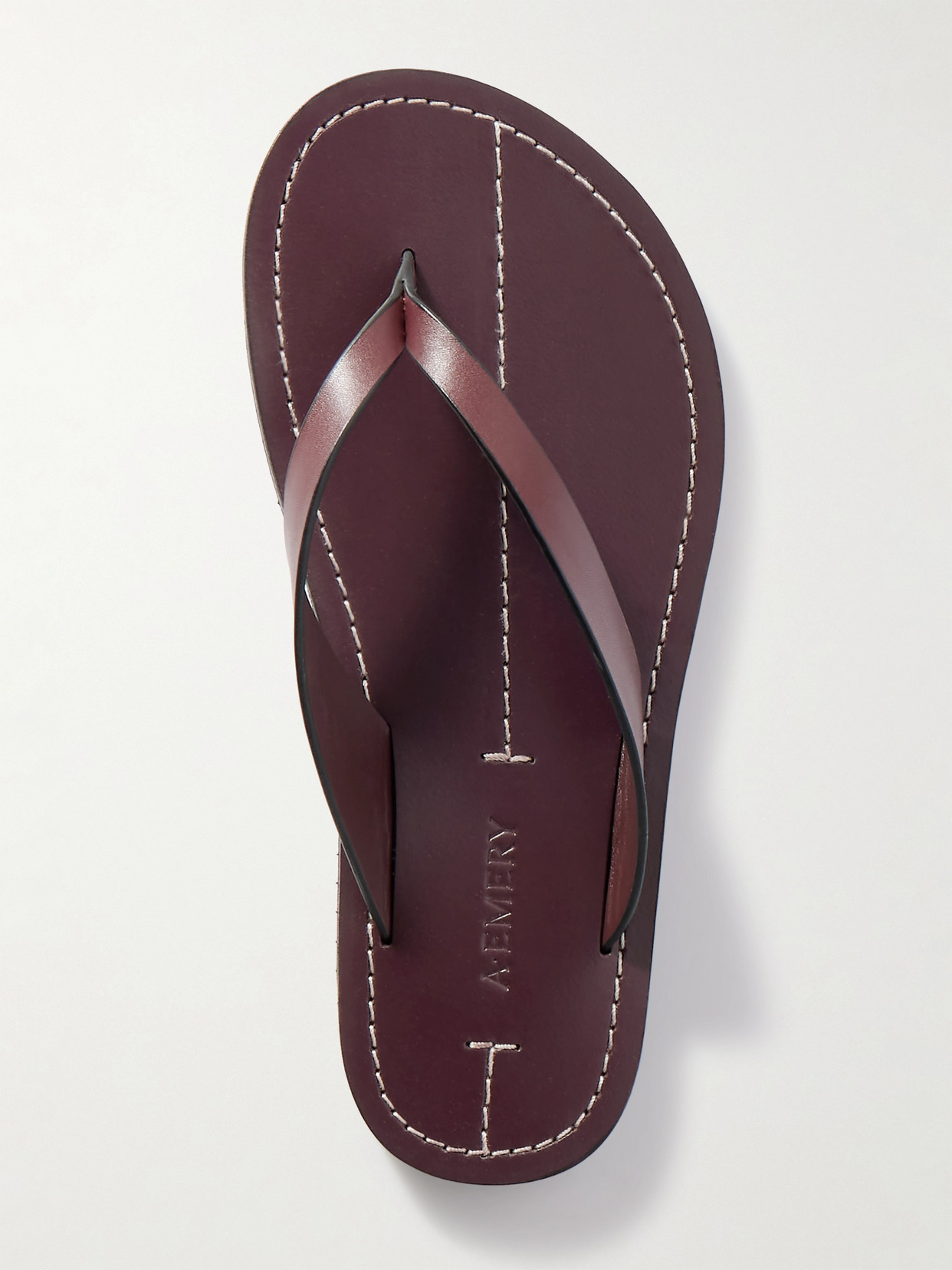 A.emery Flora Leather Flip Flops In Burgundy