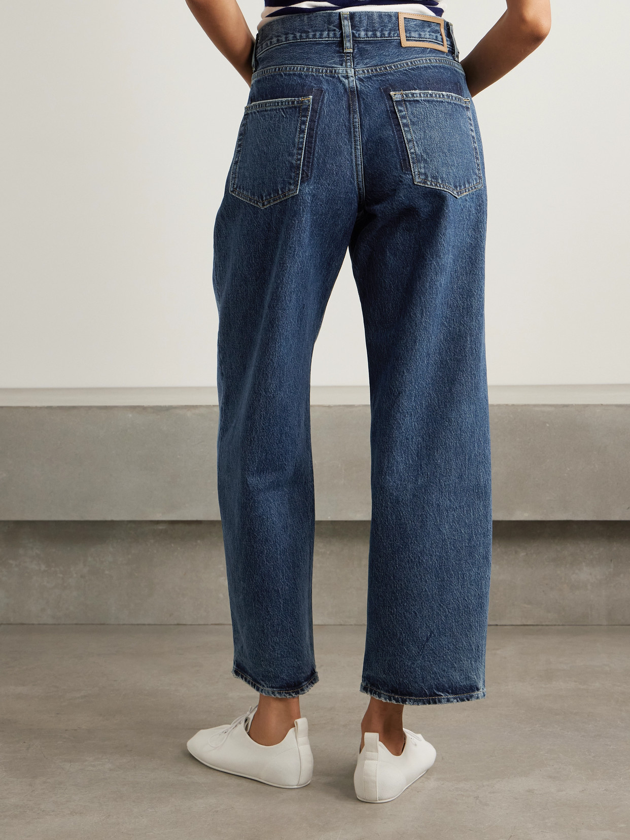 La Ligne Marilyn Paneled Two-tone High-rise Wide-leg Jeans In Blue