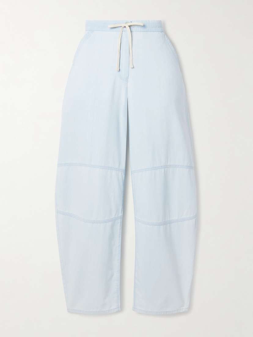 La Ligne Cotton-chambray Barrel-leg Pants