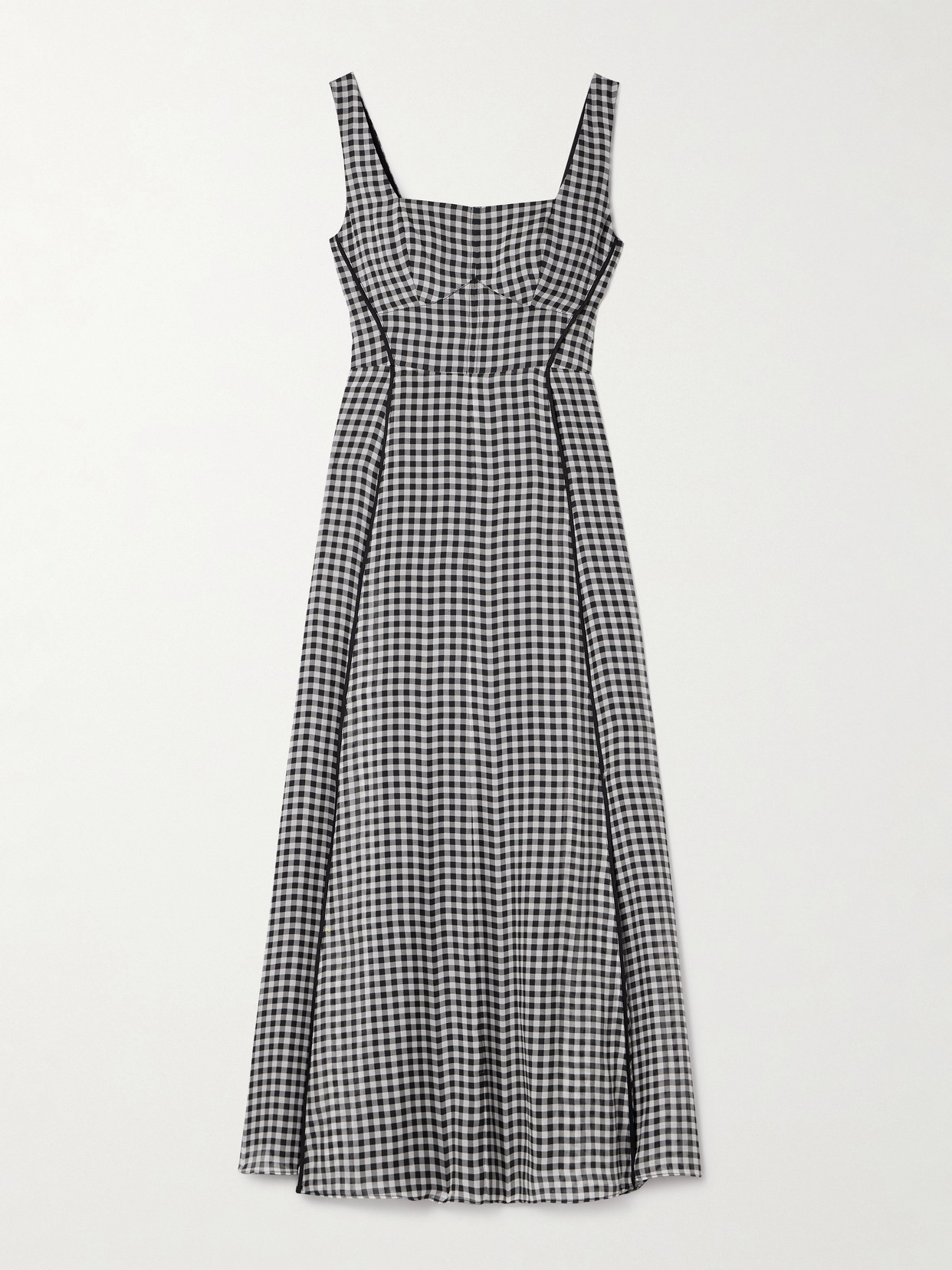La Ligne Gingham Silk Midi Dress