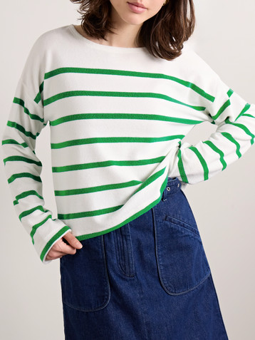 La Ligne Breton striped cotton-blend terry top