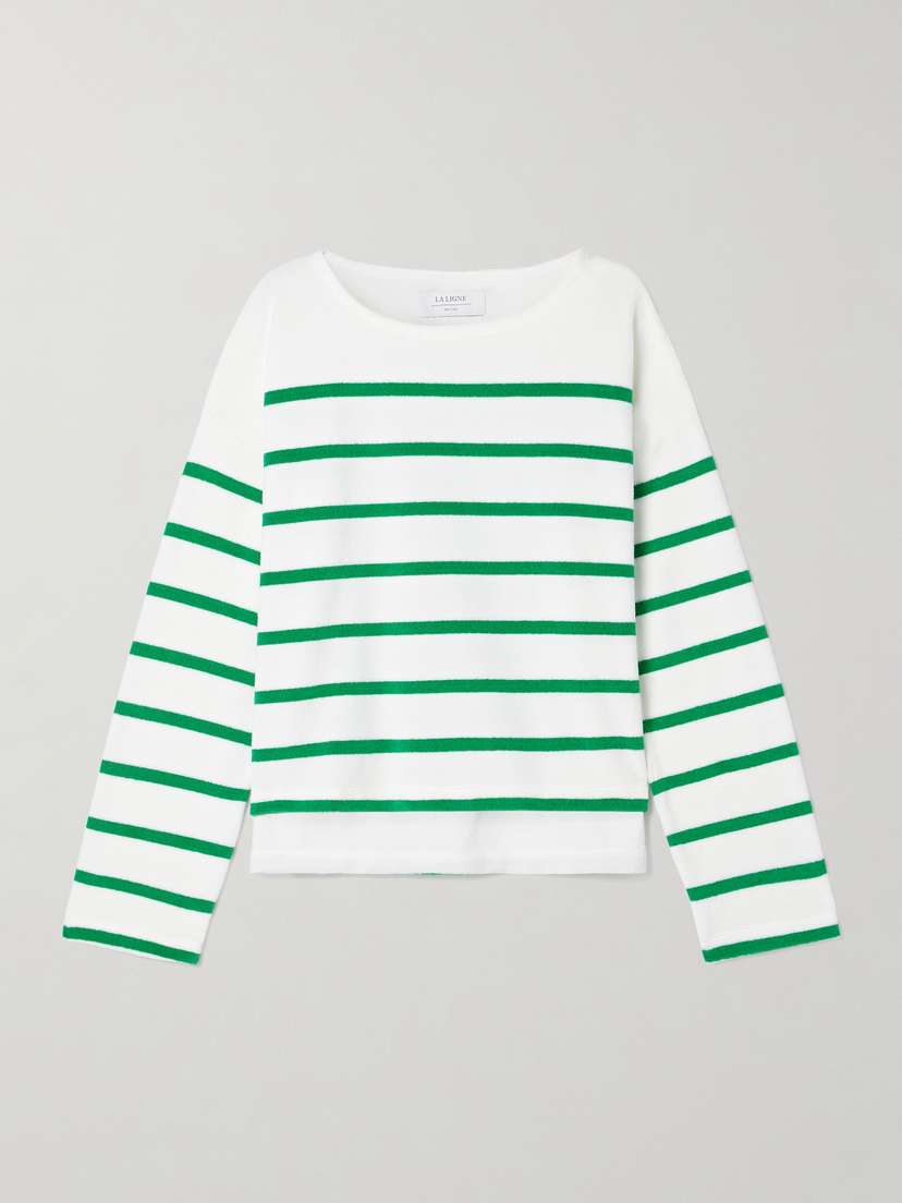 La Ligne Breton Striped Cotton-blend Terry Top